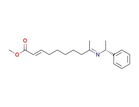 Molecular Structure of 130721-16-3 (2-Decenoic acid, 9-[[(1R)-1-phenylethyl]imino]-, methyl ester)