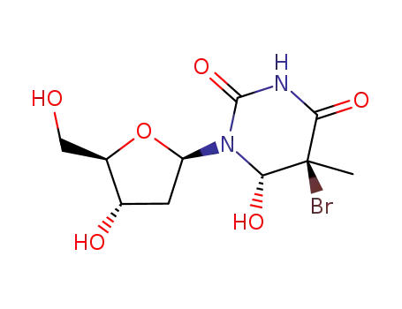 (-)-trans-(5S,6S)-5-bromo-6-hydroxy-5,6-dihydrothymidine