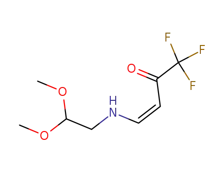 Molecular Structure of 144219-77-2 (3-Buten-2-one, 4-[(2,2-dimethoxyethyl)amino]-1,1,1-trifluoro-, (Z)-)