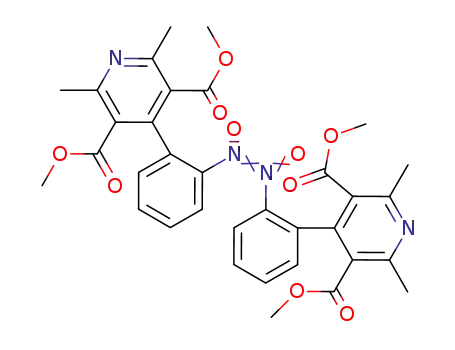 Molecular Structure of 142271-31-6 (3,5-Pyridinedicarboxylic acid,
4,4'-[(dioxidoazo)di-2,1-phenylene]bis[2,6-dimethyl-, tetramethyl ester)