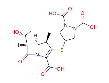 4-[(4R,5S,6S)-2-Carboxy-6-((R)-1-hydroxy-ethyl)-4-methyl-7-oxo-1-aza-bicyclo[3.2.0]hept-2-en-3-ylsulfanyl]-pyrazolidine-1,2-dicarboxylic acid