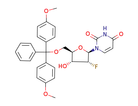 Molecular Structure of 146954-74-7 (5'-O-(4,4'-DIMETHOXYTRITYL)-2'-FLUORO-D-URIDINE)