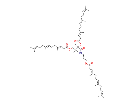 (3E,7E)-4,8,12-Trimethyl-trideca-3,7,11-trienoic acid (R)-2,2-dimethyl-3-((3E,7E)-4,8,12-trimethyl-trideca-3,7,11-trienoyloxy)-1-[3-((3E,7E)-4,8,12-trimethyl-trideca-3,7,11-trienoyloxy)-propylcarbamoyl]-propyl ester