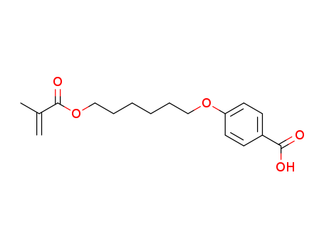 91652-00-5,4-([6-(METHACRYLOYLOXY)HEXYL]OXY)BENZENECARBOXYLIC ACID,Benzoic acid,4-[[6-[(2-methyl-1-oxo-2-propenyl)oxy]hexyl]oxy];4-[6-(2-methylprop-2-enoyloxy)hexyloxy]benzoic acid;4-(6-methacryloyloxyhexyloxy)benzoic acid;4-{[6-(methacryloyloxy)hexyl]oxy}benzenecarboxylic acid;