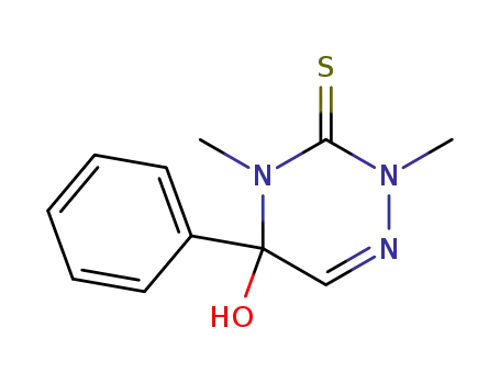 Molecular Structure of 66074-40-6 (1,2,4-Triazine-3(2H)-thione,
4,5-dihydro-5-hydroxy-2,4-dimethyl-5-phenyl-)