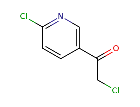 Molecular Structure of 136592-00-2 (Ethanone, 2-chloro-1-(6-chloro-3-pyridinyl)- (9CI))