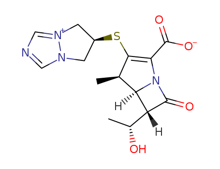120410-24-4,Biapenem,[(4R,5R,6S)-3-(3,5-diaza-1-azoniabicyclo[3.3.0]octa-1,3-dien-7-ylsulfanyl)-6-(1-hydroxyethyl)-4-methyl-7-oxo-1-azabicyclo[3.2.0]hept-2-en-2-yl]-hydroxy-methanolate;5H-Pyrazolo(1,2-a)(1,2,4)triazol-4-ium, 6-((2-carboxy-6-(1-hydroxyethyl)-4-methyl-7-oxo-1-azabicyclo(3.2.0)hept-2-en-3-yl)thio)-6,7-dihydro-, hydroxide, inner salt, (4R-(4alpha,5beta,6beta(R*)))-;Omegacin (TN);6-[(4R,5S,6S)-2-carboxy-6-[(1R)-1-hydroxyethyl]-4-methyl-7-oxo-l-azabicyco-[ 3 . 2 . 0 ]hept-2-ene-3-yl]thio-6,7-dihydro-5H-pyrazolo-[1,2-a][1,2,4]t-riazol-4-ium hydroxideinner salt;Taizhou hikong chemical sell Biapenem;5H-Pyrazolo[1,2-a][1,2,4]triazol-4-ium,6- [[(4R,5S,6S)-2-carboxy-6-[(1R)-1-hydroxyethyl]- 4-methyl-7-oxo-1-azabicyclo[3.2.0]- hept-2-en-3-yl]thio]-6,7-dihydro-,inner salt;Omegacin;Name: Biapenem;