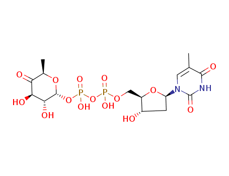 Thymidine 5'-(trihydrogen diphosphate) P'-(6-deoxy-alpha-D-xylo-hexopyranos-4-ulos-1-yl) ester(16752-71-9)