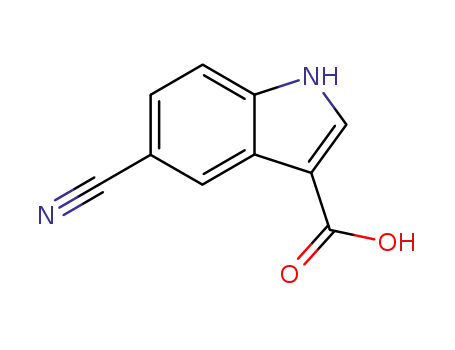 Molecular Structure of 174500-89-1 (1H-Indole-3-carboxylic acid, 5-cyano-)