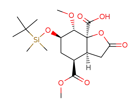 (3aS,4S,6R,7S,7aS)-6-(tert-Butyl-dimethyl-silanyloxy)-7-methoxy-2-oxo-hexahydro-benzofuran-4,7a-dicarboxylic acid 4-methyl ester
