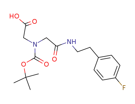 Molecular Structure of 188625-17-4 (Glycine,
N-[(1,1-dimethylethoxy)carbonyl]-N-[2-[[2-(4-fluorophenyl)ethyl]amino]-2-
oxoethyl]-)