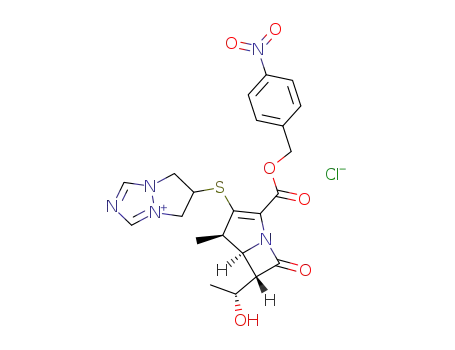 6-[[(4R,5S,6S)-6-[(1R)-1-hydroxyethyl]-4-methyl-2-(((4-nitrobenzyl)oxy)carbonyl)-7-oxo-1-azabicyclo[3.2.0]hept-2-en-3-yl]thio]-6,7-dihydro-5H-pyrazolo[1,2-a][1,2,4]triazol-4-ium chloride