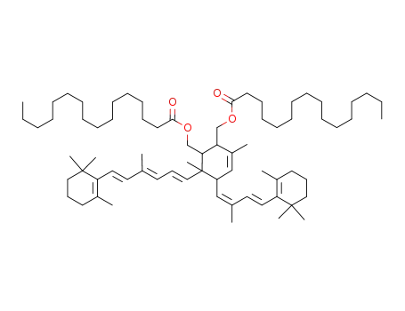 Hexadecanoic acid 2-hexadecanoyloxymethyl-3,6-dimethyl-5-[(1Z,3E)-2-methyl-4-(2,6,6-trimethyl-cyclohex-1-enyl)-buta-1,3-dienyl]-6-[(1E,3E,5E)-4-methyl-6-(2,6,6-trimethyl-cyclohex-1-enyl)-hexa-1,3,5-trienyl]-cyclohex-3-enylmethyl ester