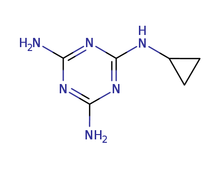 66215-27-8,Cyromazine,1,3,5-Triazine-2,4,6-triamine,N-cyclopropyl- (9CI);2,4-Diamino-6-(cyclopropylamino)-s-triazine;2-Cyclopropylamino-4,6-diamino-s-triazine;CGA 72662;Citation;Cyclopropylmelamine;