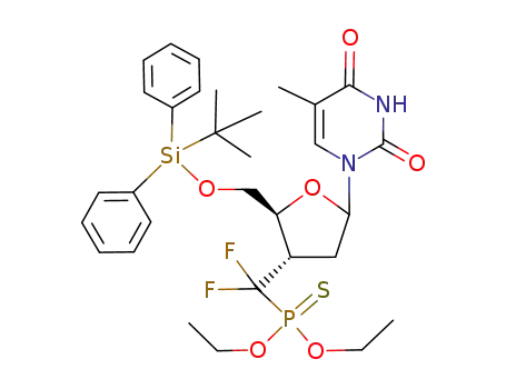 O,O-diethyl (2S,3S)-[2-{[tert-butyl(diphenyl)siloxy]methyl}-5-(5-methyl-2,4-dioxo-3,4-dihydropyrimidin-1(2H)-yl)tetrahydrofuran-3-yl](difluoro)methylphosphonothioate