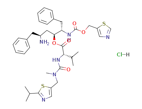(2S,3S,5S)-5-amino-3-[O-[N-[N-methyl-N-[(2-isopropyl-4-thiazolyl)methyl]amino]carbonyl]-L-valyloxy]-2-[N-[(5-thiazolyl)methoxycarbonyl]amino]-1,6-diphenyl-3-hydroxyhexane hydrochloride