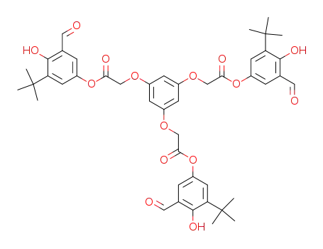 Molecular Structure of 616873-79-1 (Acetic acid, 2,2',2''-[1,3,5-benzenetriyltris(oxy)]tris-,
tris[3-(1,1-dimethylethyl)-5-formyl-4-hydroxyphenyl] ester)
