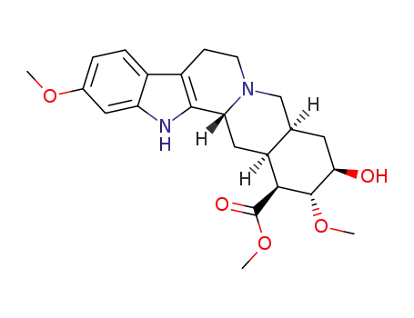 Molecular Structure of 2901-66-8 (methyl (3beta,16beta,17alpha,18beta,20alpha)-18-hydroxy-11,17-dimethoxyyohimban-16-carboxylate)