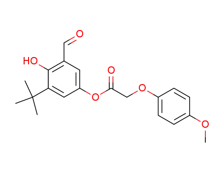 Molecular Structure of 805314-84-5 (Acetic acid, (4-methoxyphenoxy)-,
3-(1,1-dimethylethyl)-5-formyl-4-hydroxyphenyl ester)