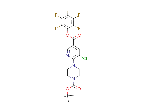 Molecular Structure of 683241-96-5 (1-Piperazinecarboxylic acid,
4-[3-chloro-5-[(pentafluorophenoxy)carbonyl]-2-pyridinyl]-,
1,1-dimethylethyl ester)