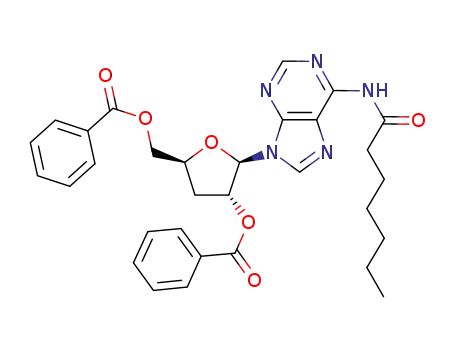 6-heptanoylamido-9-(3-deoxy-2,5-di-O-benzoyl-β-D-erythropentofuranosyl)-purine