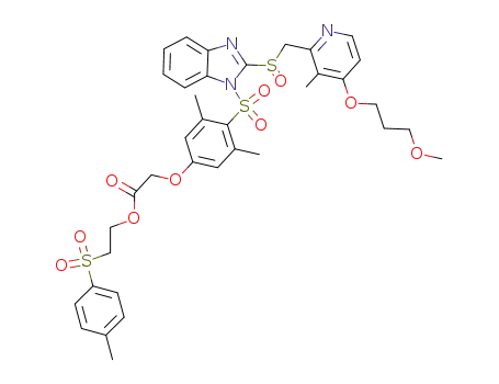 3,5-dimethyl-4-{2-[4-(3-methoxy-propoxy)-3-methyl-pyridin-2-yl-methanesulfinyl]-benzimidazole-1-sulfonyl}-phenoxyacetic acid 2-(toluene-4-sulfonyl)ethyl ester