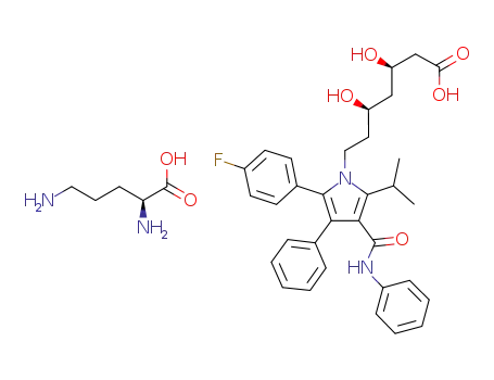 (3R,5R)-7-[3-phenyl-4-[(phenylamino)carbonyl]-2-(4-fluorophenyl)-5-(1-methyl-ethyl)-pyrrol-1-yl]-3,5-dihydroxy-heptanoic acid L-ornithine salt