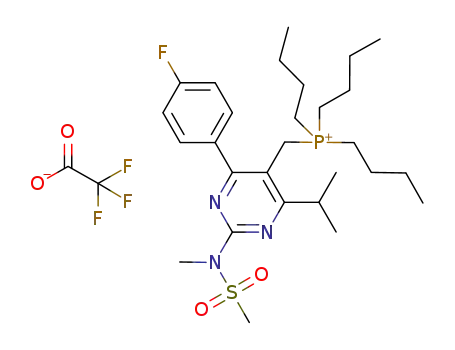 ((4-(4-fluorophenyl)-6-isopropyl-2-(N-methylmethyl-sulfonamido)pyrimidin-5-yl)methyl)tributylphosphonium 2,2,2-trifluoro-acetate