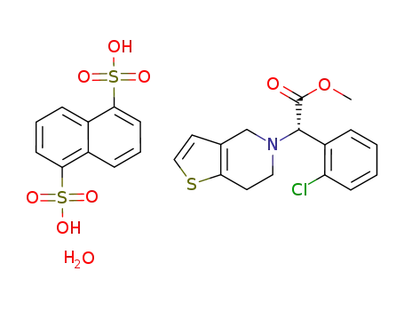 methyl (+)-(S)-α-(o-chlorophenyl)-6,7-dihydrothieno[3,2-a]pyridine-5(4H)acetate 1,5-naphthalenedisulfonate monohydrate