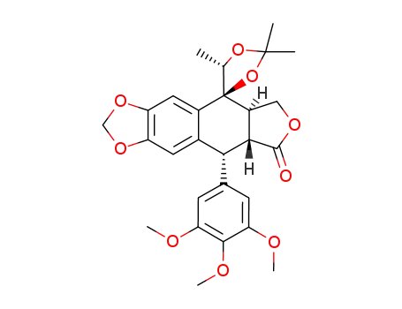 7α-([(1S)-1-hydroxyethyl]-2,2,5-trimethyl-1,3-dioxolan-4-yl)epi-podophyllotoxin acetonide
