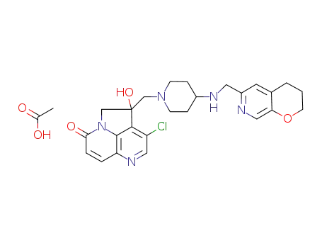 (4R/S)-3-chloro-4-({4-[(3,4-dihydro-2H-pyrano[2,3-c]pyridin-6-ylmethyl)amino]-1-piperidinyl}methyl)-4-hydroxy-4,5-dihydro-7H-pyrrolo[3,2,1-de]-1,5-naphthyridin-7-one monoacetate salt