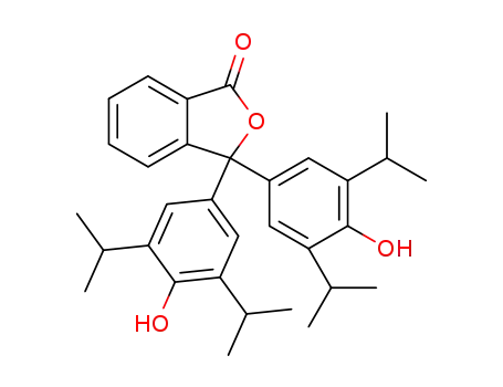Molecular Structure of 107303-38-8 (1(3H)-Isobenzofuranone,
3,3-bis[4-hydroxy-3,5-bis(1-methylethyl)phenyl]-)