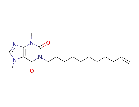 Molecular Structure of 156918-64-8 (1H-Purine-2,6-dione, 3,7-dihydro-3,7-dimethyl-1-(10-undecenyl)-)