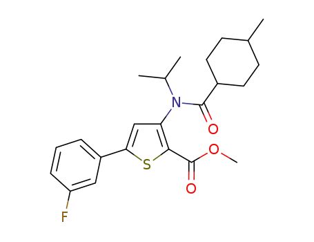 5-(3-fluoro-phenyl)-3-[isopropyl-(4-methyl-cyclohexanecarbonyl)-amino]-thiphene-2-carboxylic acid methyl ester
