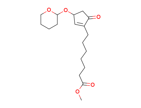 40098-24-6,1-Cyclopentene-1-heptanoic acid,5-oxo-3-[(tetrahydro-2H-pyran-2-yl)oxy]-, Methyl ester,2-(6-methoxycarbonylhexyl)-4-(tetrahydropyran-2-yloxy)cyclopent-2-enone;Methyl 7-(5-oxo-3-((tetrahydro-2H-pyran-2-yl)oxy)cyclopent-1-en-1-yl)heptanoate;2-(6'-methoxycarbonylhexyl)-4-(tetrahydropyranyloxy)cyclopent-2-enone;
