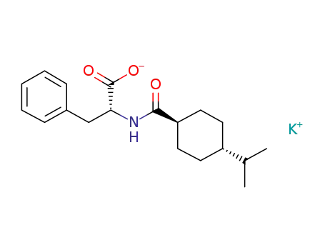 Molecular Structure of 594837-86-2 (D-Phenylalanine, N-[[trans-4-(1-methylethyl)cyclohexyl]carbonyl]-,
monopotassium salt)