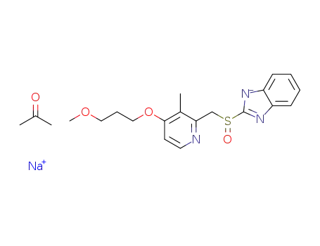 2-[[4-(3-methoxypropoxy)-3-methylpyridine-2-yl]-methylsulfinyl]-1H-benzimidazole sodium salt; acetone complex