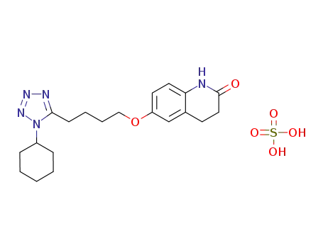 Molecular Structure of 877303-65-6 (2(1H)-Quinolinone,
6-[4-(1-cyclohexyl-1H-tetrazol-5-yl)butoxy]-3,4-dihydro-, sulfate (1:1))