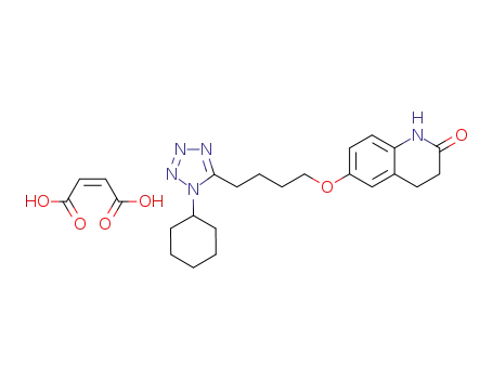 Molecular Structure of 877303-64-5 (2(1H)-Quinolinone,
6-[4-(1-cyclohexyl-1H-tetrazol-5-yl)butoxy]-3,4-dihydro-,
(2Z)-2-butenedioate (1:1))