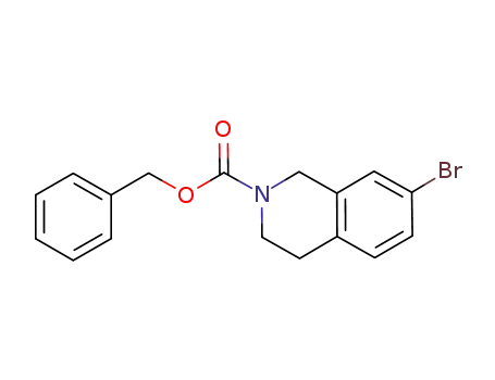 Molecular Structure of 625127-09-5 (2(1H)-ISOQUINOLINECARBOXYLIC ACID, 7-BROMO-3,4-DIHYDRO-, PHENYLMETHYL ESTER)