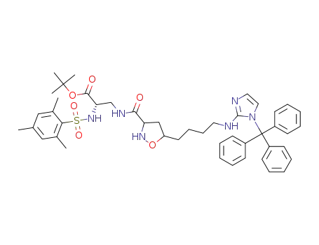 tert-Butyl 3-{5-[4-(1-triphenylmethylimidazol-2-ylamino)butyl]isoxazoline-3-carbonyl}amino-2-(S)-(2,4,6-trimethylbenzenesulfonylamino)propionate