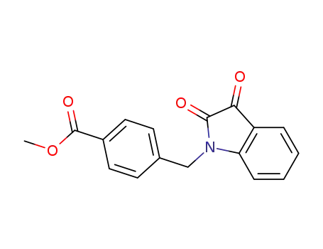 Molecular Structure of 380567-18-0 (Benzoic acid, 4-[(2,3-dihydro-2,3-dioxo-1H-indol-1-yl)methyl]-, methyl
ester)