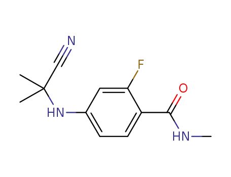 Molecular Structure of 915087-32-0 (4-(2-CYANOPROPAN-2-YLAMINO)-2-FLUORO-N-METHYLBENZAMIDE)