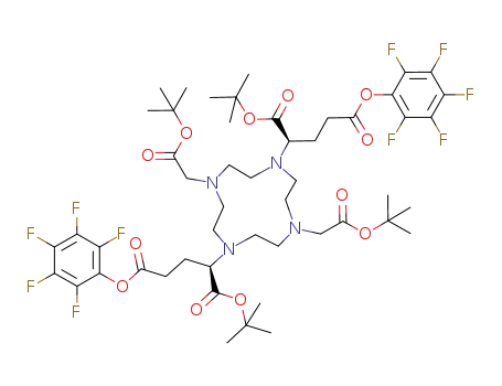 1,4,7,10-tetraazacyclododecane-1,7-bis(t-butyloxycarbonyl-methyl)-4,10-bis[2-(R)-pentanedioic acid, 1-t-butyl-5-pentafluorophenyl ester]