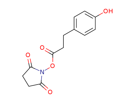 34071-95-9,BOLTON-HUNTER REAGENT,2,5-Pyrrolidinedione,1-[3-(4-hydroxyphenyl)-1-oxopropoxy]- (9CI);Succinimide, N-[(p-hydroxyhydrocinnamoyl)oxy]-(8CI);3-(4-Hydroxyphenyl)propionic acid N-hydroxysuccinimide ester;N-Succinimidyl 3-(4-hydroxyphenyl)propionate;NSC 240876;