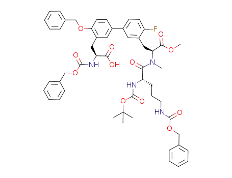 (2S)-3-(4-benzyloxy-3'-{(2S)-2-[{(2S)-5-benzyloxycarbonylamino-2-tert-butoxycarbonylamino-pentanoyl}-(methyl)-amino]-3-methoxy-3-oxo-propyl}-4'-fluoro-biphenyl-3-yl)-2-benzyloxycarbonylamino-propionic acid