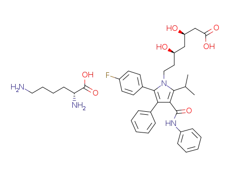 (3R,5R)-7-[3-phenyl-4-[(phenylamino)carbonyl]-2-(4-fluorophenyl)-5-(1-methyl-ethyl)-pyrrol-1-yl]-3,5-dihydroxy-heptanoic acid D-lysine salt