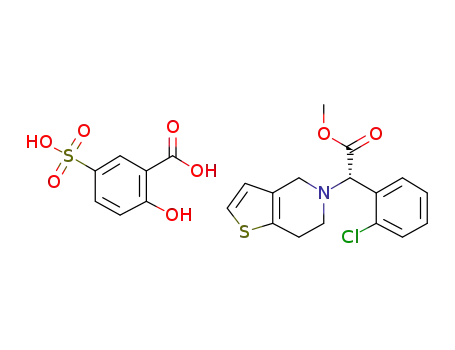 methyl (+)-(S)-α-(2-chlorophenyl)-6,7-dihydrothieno[3,2-c]pyridine-5(4H)-acetate 5-sulfosalicylate