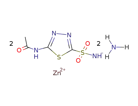 Zn(5-acetamido-1,3,4-thiadiazole-2-sulphonamide)2(NH3)2