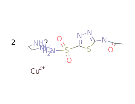 bis(5-acetamidato-1,3,4-thiadiazole-2-sulfonamide)bis(1,2-ethanediamine)copper(II)